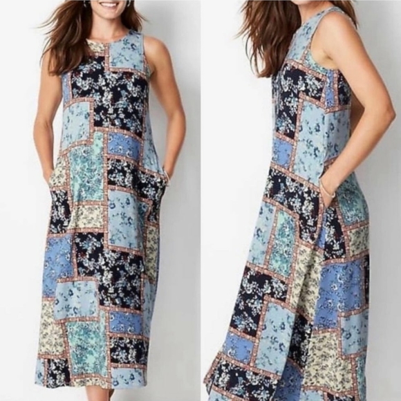 J. Jill Dresses & Skirts - J. Jill Boho Patchwork Floral Jersey Knit Maxi Dress